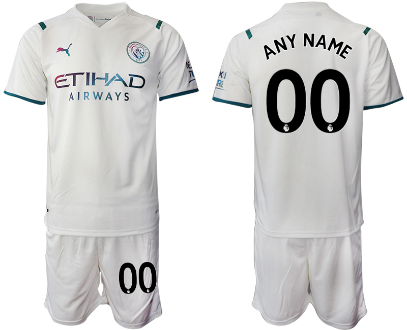 Men 2021-2022 Club Manchester City away White customized Soccer Jersey